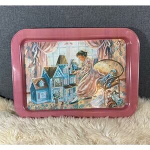 Vintage Angela Trotta Thomas Art Doll House Metal Tray